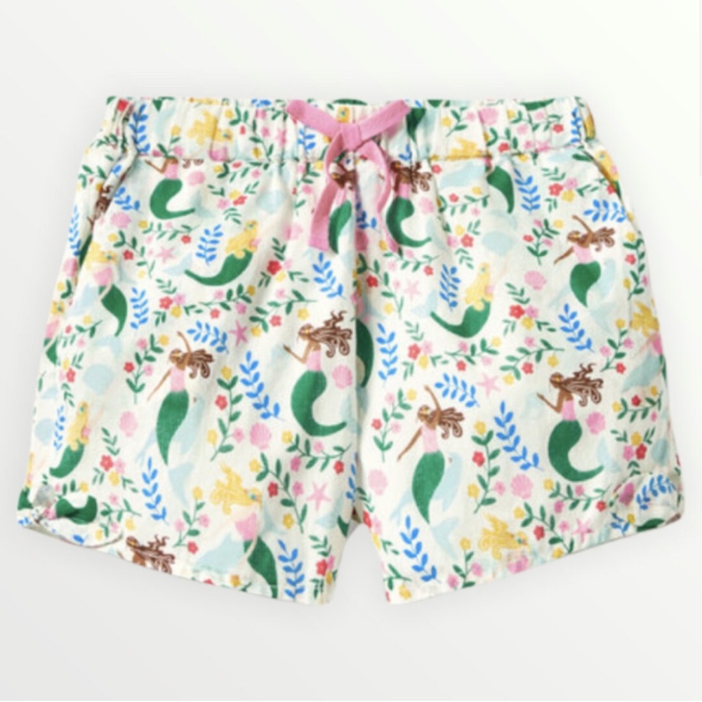Boden Mermaid Sea Life Side Tie Shorts | Girl’s Size 11 Years